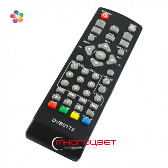Пульт ДУ DVB01T2 для цифровых эфирных тюнеров DVB-T2 фирмы Hyundai и AIRTONE